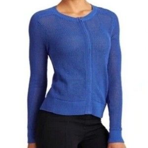 Athleta Cardigan Zip Up Sweater Size XXS Long Sleeve Stretchy  Athleisure Blue